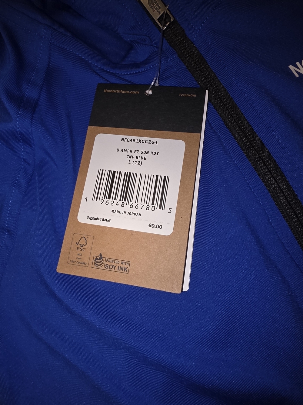 The North Face Kids Blue and Black Lightweight Zip Jacket - Picture 9 of 9